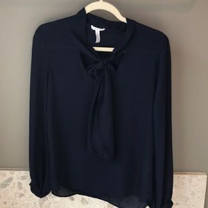 Navy Leith Top with Bow Detail